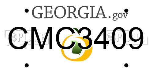 CMC3409 Georgia License Plate