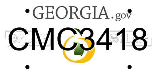 CMC3418 Georgia License Plate