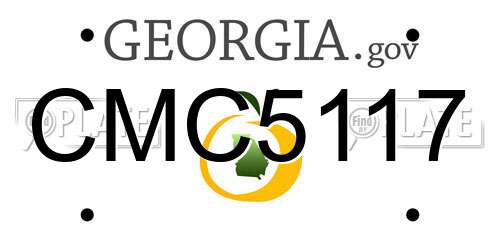 CMC5117 Georgia License Plate