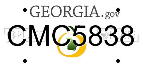 CMC5838 Georgia License Plate