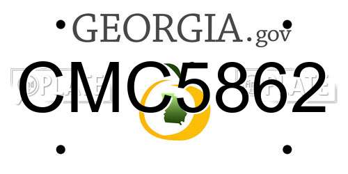 CMC5862 Georgia License Plate