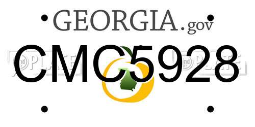 CMC5928 Georgia License Plate