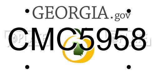 CMC5958 Georgia License Plate