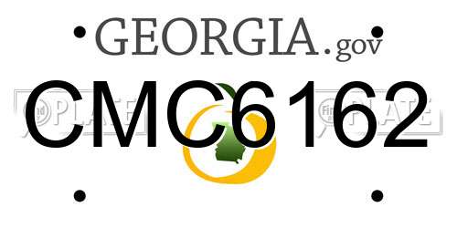 CMC6162 Georgia License Plate