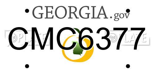 CMC6377 Georgia License Plate