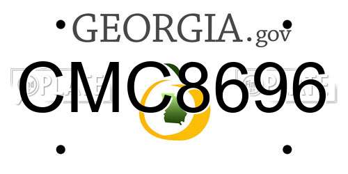 CMC8696 Georgia License Plate