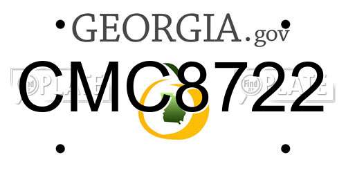 CMC8722 Georgia License Plate