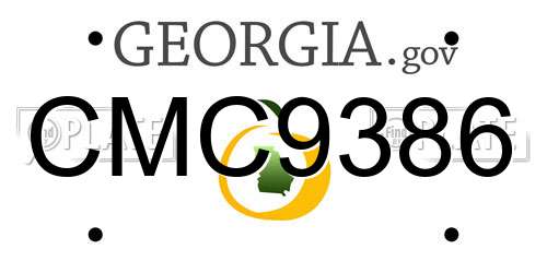CMC9386 Georgia License Plate