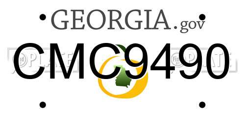 CMC9490 Georgia License Plate