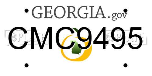 CMC9495 Georgia License Plate