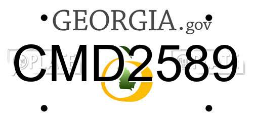 CMD2589 Georgia License Plate