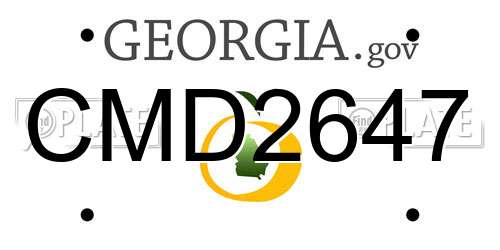 CMD2647 Georgia License Plate