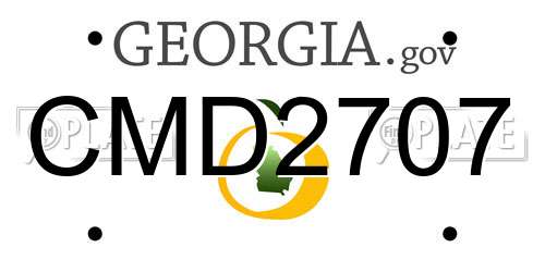 CMD2707 Georgia License Plate