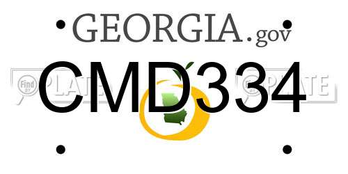 CMD334 Georgia License Plate