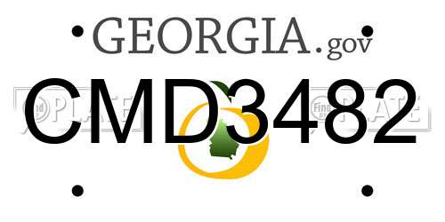 CMD3482 Georgia License Plate