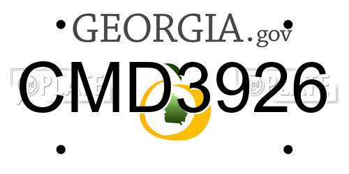 CMD3926 Georgia License Plate