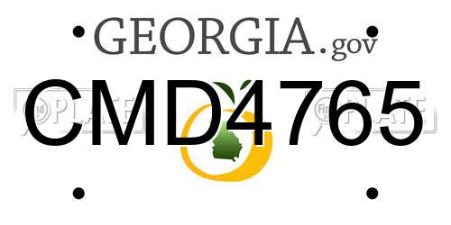 CMD4765 Georgia License Plate