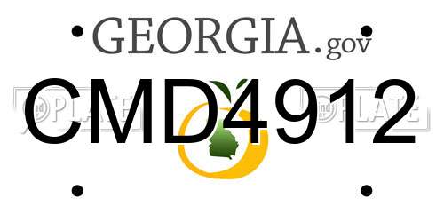 CMD4912 Georgia License Plate