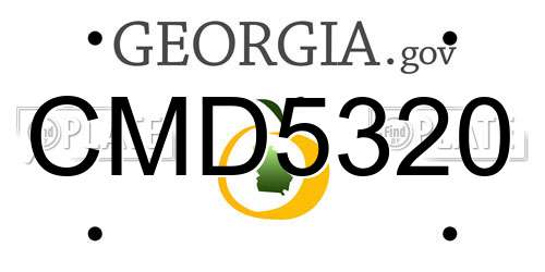 CMD5320 Georgia License Plate