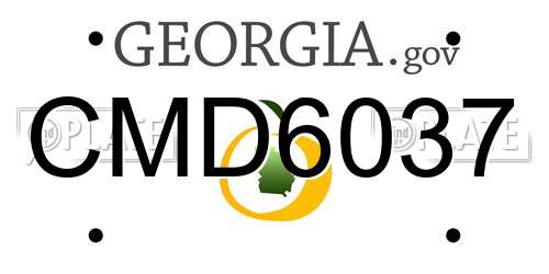 CMD6037 Georgia License Plate