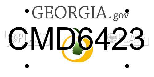 CMD6423 Georgia License Plate