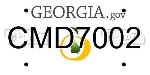 CMD7002 Georgia License Plate
