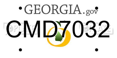 CMD7032 Georgia License Plate