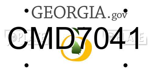 CMD7041 Georgia License Plate