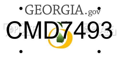 CMD7493 Georgia License Plate