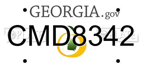 CMD8342 Georgia License Plate