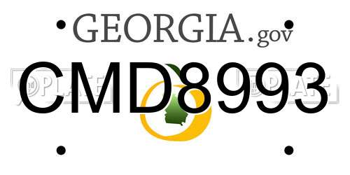 CMD8993 Georgia License Plate
