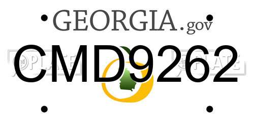 CMD9262 Georgia License Plate