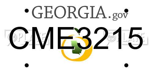 CME3215 Georgia License Plate