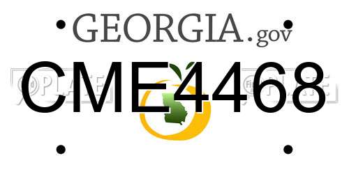 CME4468 Georgia License Plate