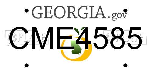 CME4585 Georgia License Plate