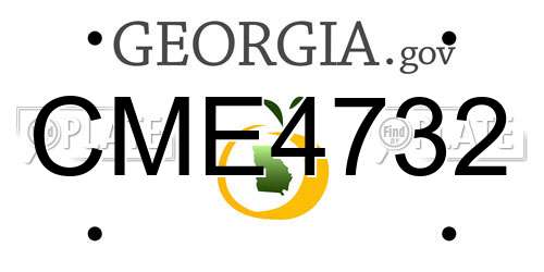 CME4732 Georgia License Plate
