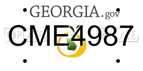 CME4987 Georgia License Plate