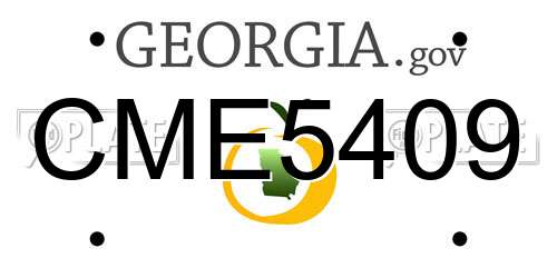 CME5409 Georgia License Plate