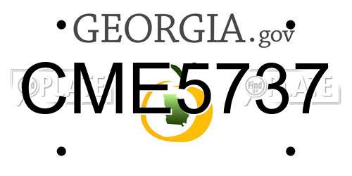 CME5737 Georgia License Plate