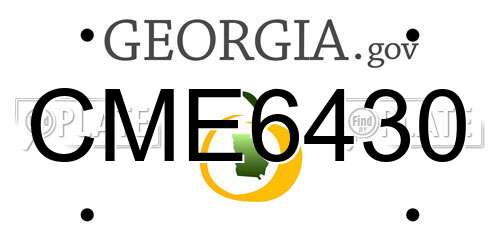 CME6430 Georgia License Plate