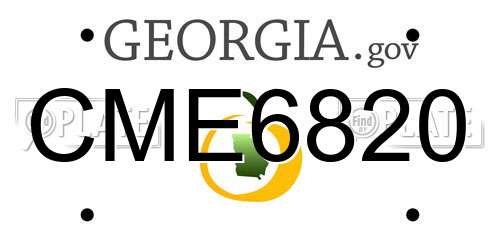 CME6820 Georgia License Plate