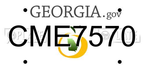 CME7570 Georgia License Plate
