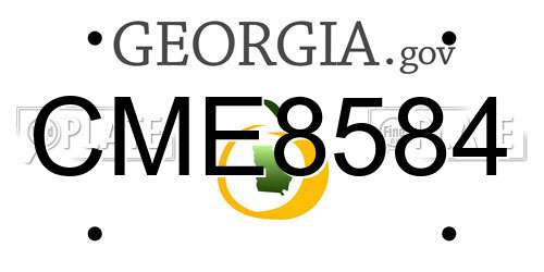 CME8584 Georgia License Plate