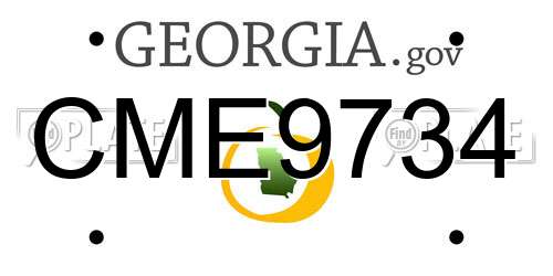 CME9734 Georgia License Plate