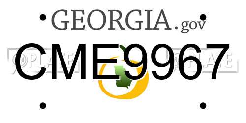 CME9967 Georgia License Plate