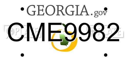 CME9982 Georgia License Plate
