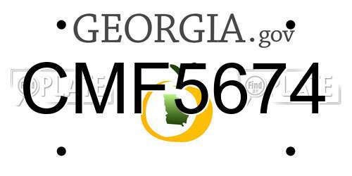 CMF5674 Georgia License Plate