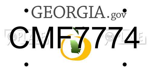 CMF7774 Georgia License Plate