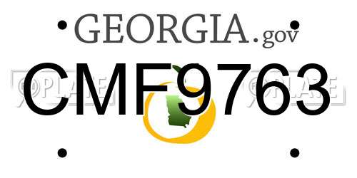 CMF9763 Georgia License Plate