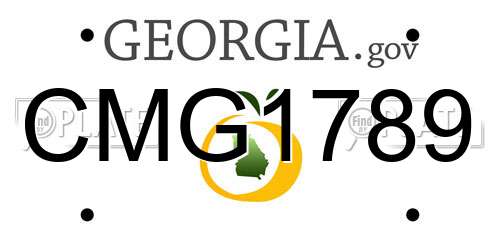 CMG1789 Georgia License Plate